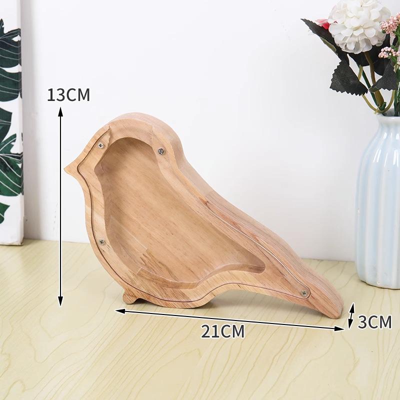 Wooden Piggy Bank Ornament - Creative Internet Celebrity Savings Jar & Home Decoration