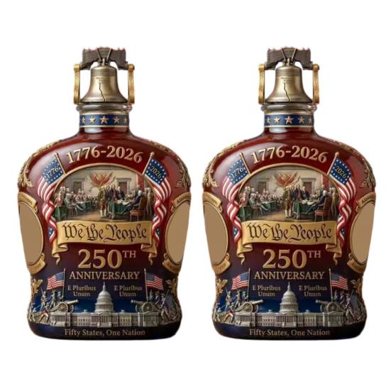 250. výročí Whiskey karafa Láhev USA. Sklenice na whiskey k 250. výročí Dárek ke Dni otců pro lihoviny Bourbon Víno