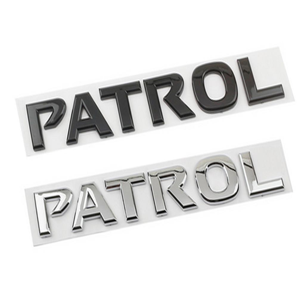 AAWK1 1 Piece Car Trunk ABS Letters Logo Badges Logos Compatible Compatible for Nissan Patrol Y61 Y62 Y63 Stickers Waterpoof Automovies Accessories