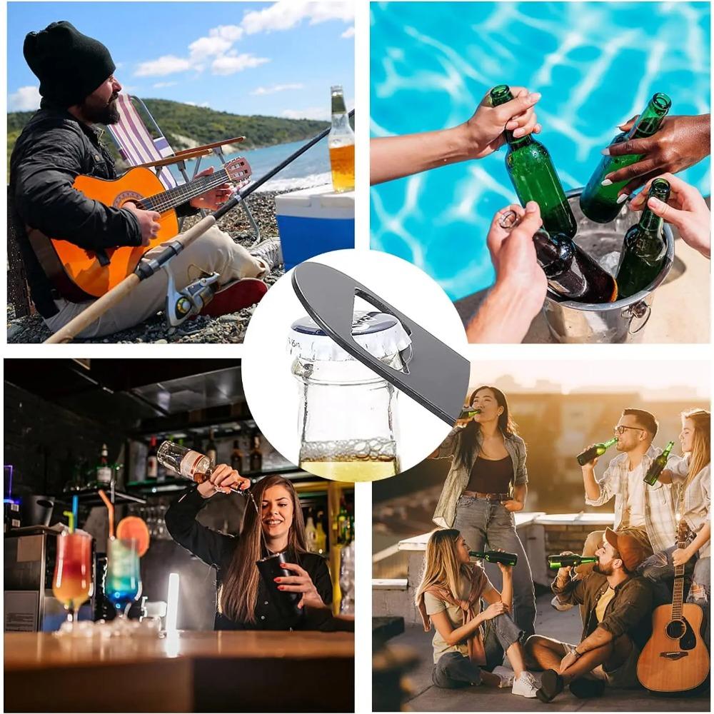 4PCS Beer Bottle Openers Metal Flat Bottle Opener Solid and Durable Beer Openers for Party Kitchen Bar Restaurant