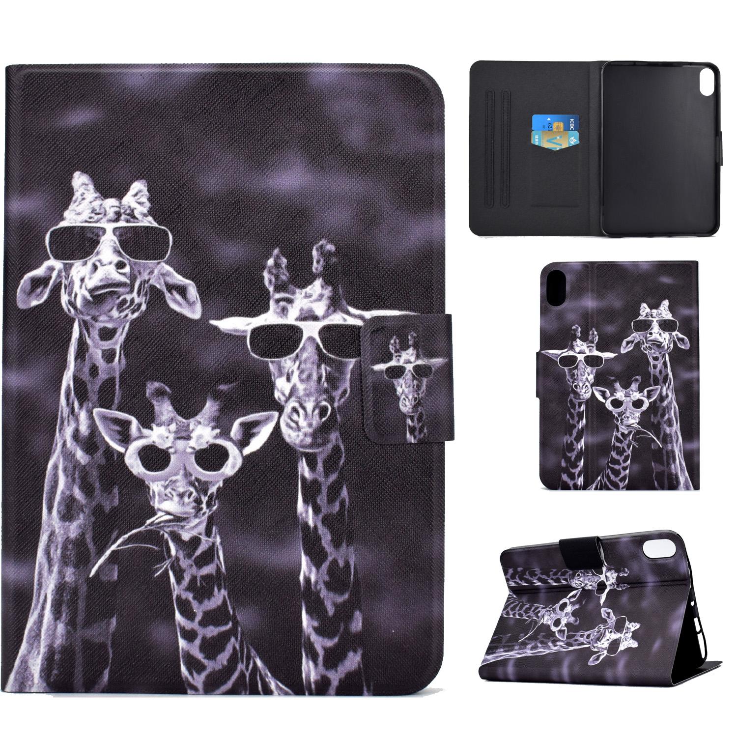 

For Xiaomi Redmi Pad 2 Case Stand Pattern Printed Leather Cover Three Giraffes
