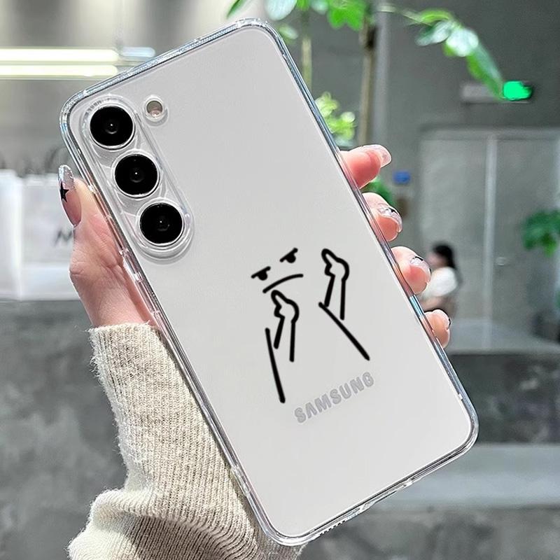 Funny Matchstick Men Phone Case For For Samsung Galaxy S24 S22 S23 Ultra Plus Cover S22+ S24+ S23+ Match Man Clear Shell Fundas