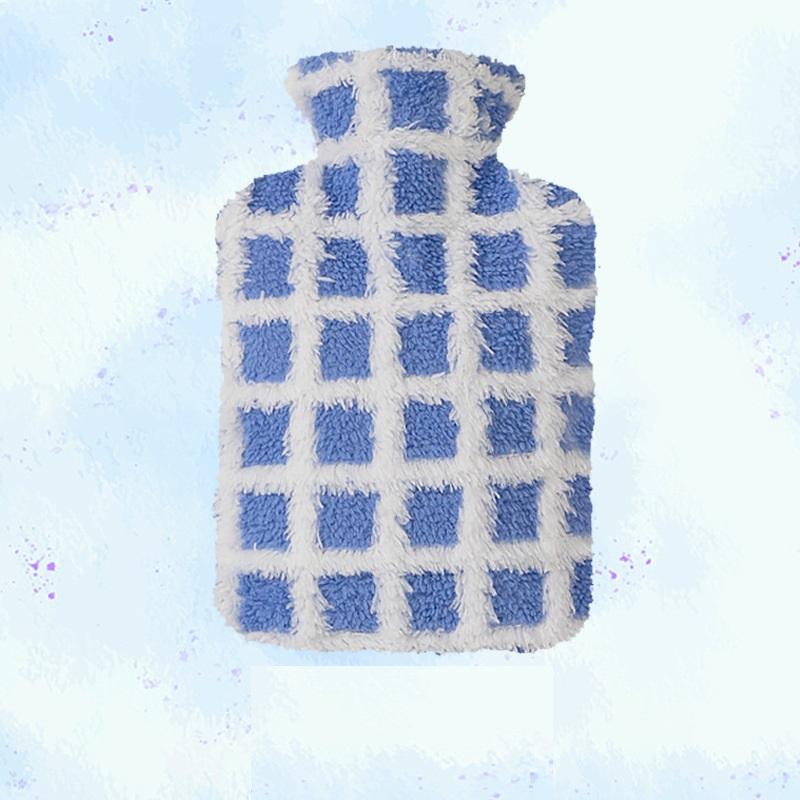 1000/1500ml Large Hot Water Bag with Plush Cover Winter Hand Foot Warmer Explosion-Proof Reusable Hot Water Jug Bag Winter Gifts