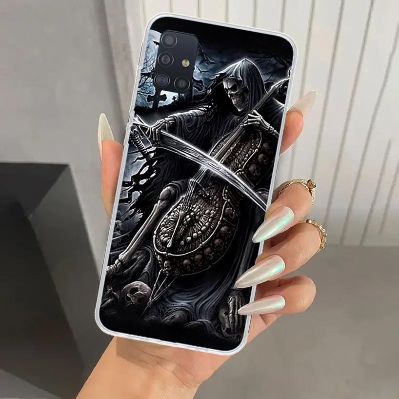 Grim Reaper Skull Skeleton Phone Case for Samsung Galaxy A52 A32 A22 A12 A02S A50S A30S A10S Note 20 Ultra 10 Plus S10 A31 A20 A