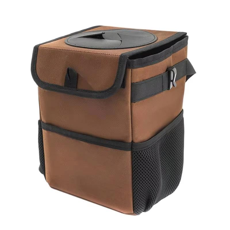 

Collapsible Car Trash Can Spill Proof Vehicle Organizer 360 Rotating Holder Odor Control Bag For SUV Truck Auto Travel Road Trip кофейный