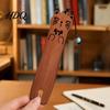 Durable Wood Bookmark Wooden Cartoon Cat Bookmarks for Book Lovers Natural Marker