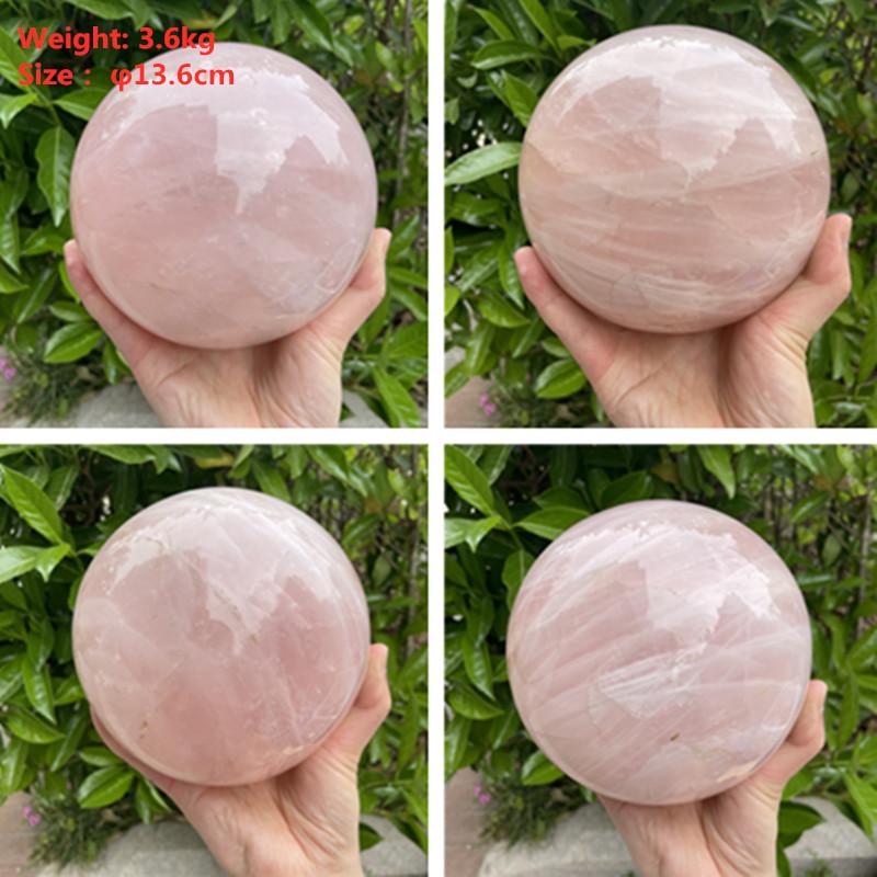 BIG SPHERE BALL Natural Pink Rose Quartz Crystal Healing Ball Sphere Chakra Meditation Stone NEW