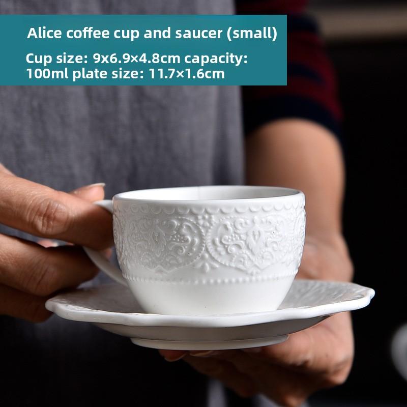 Elegant European Style Tea Pot Set with Coffee Cups Saucer Milk Jug for Afternoon Tea Ceramic