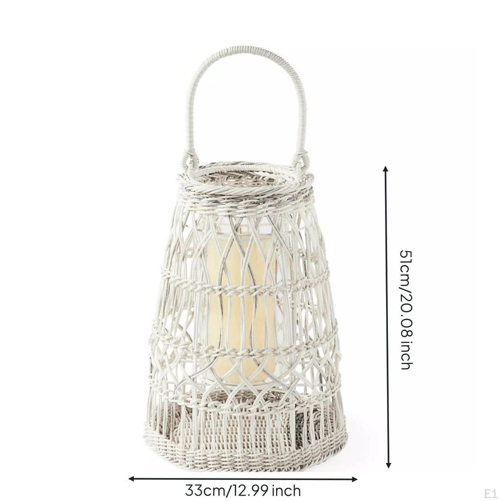 Candle Lantern Decorative Rattan Coastal for Porch