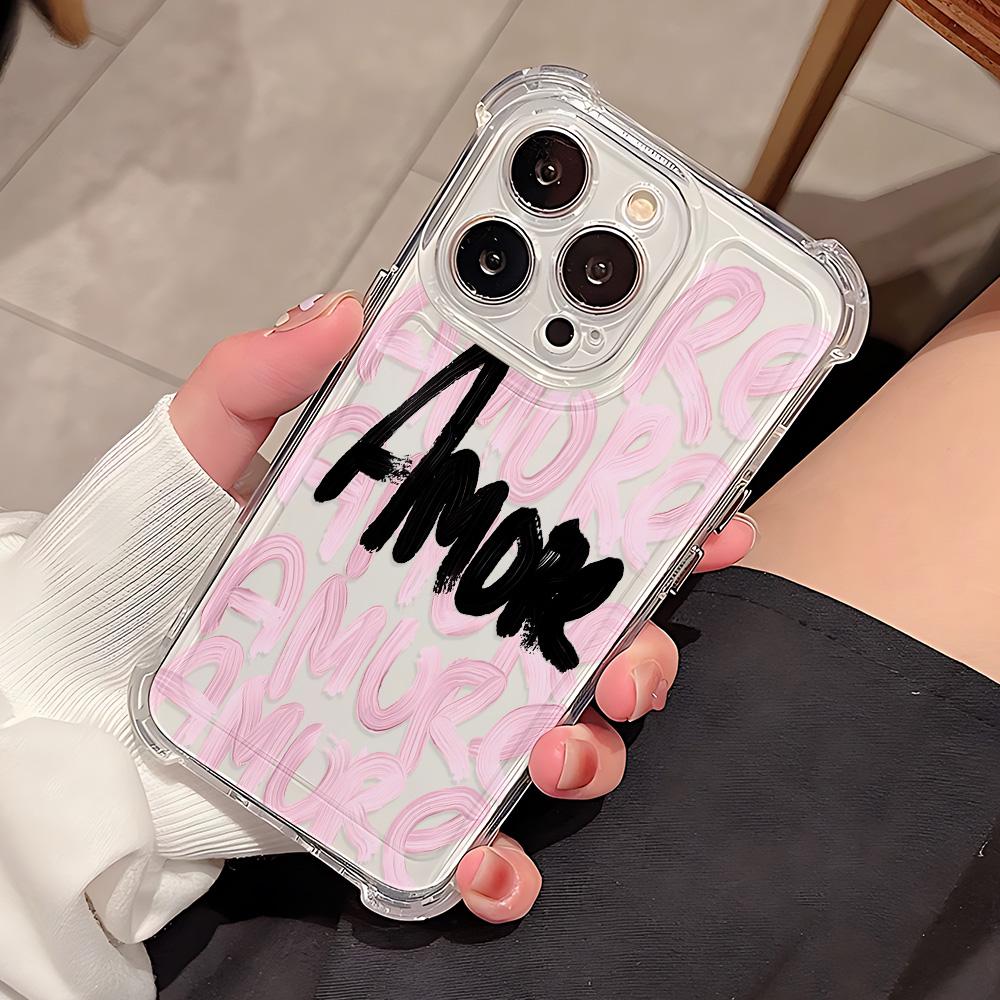 Amore-love Italian Romantic Aesthetics Phone Case For iPhone 16e 16 15 14 13 12 11 Mini Pro Max X XR XSMax 7 8 Plus Clear Cover