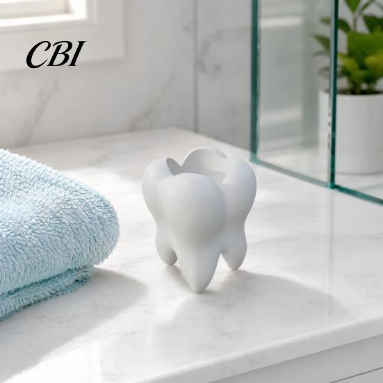 Ornamental Storage Container Tooth Shape Toothbrush Holders for Bathrooms, Creative Pen Holder Decorative Box Desktop, Home Decor