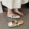 French Flat-bottomed Bag Head Slippers for Women To Wear 2025 Summer New Half-drag Women's Shoes Temperament Evening Breeze Mary Jane Sandals