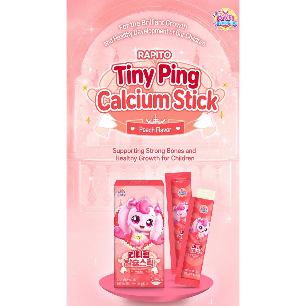 LACFODO Teenieping Kids Calcium Stick Powder Supplement in refreshing Peach Flavor