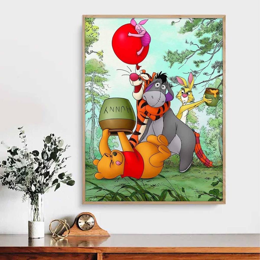 5D Diy Diamond Painting Winnie and His Friends Full Drill Rhinestones Mosaic Embroidery Handmade Products Home Decor Gift
