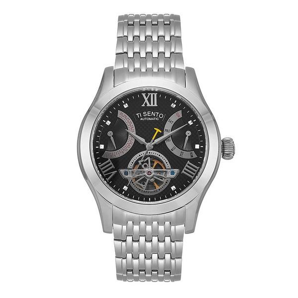 [Ticento]Retrograde automatic metal watch TS50091BS, Korean Luxury Watches