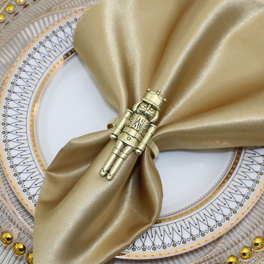 6 Stück Weihnachtsdekoration Nussknacker Serviettenringe Halter für Neujahr Hochzeit Zuhause Weihnachtsfeier Tischdeko Zubehör