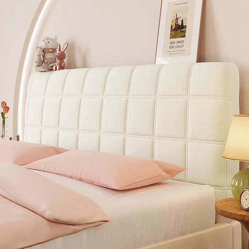

1 шт. высококачественный короткий плюшевый стеганый чехол для изголовья кровати, роскошный мягкий толстый бархатный чехол для изголовья кровати, всеобъемлющий защитный чехол для прикроватной тумбочки 120cm белый