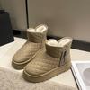 Snow boots women's thick-soled cotton boots winter new low tube large size round head muffin bottom plus short boots