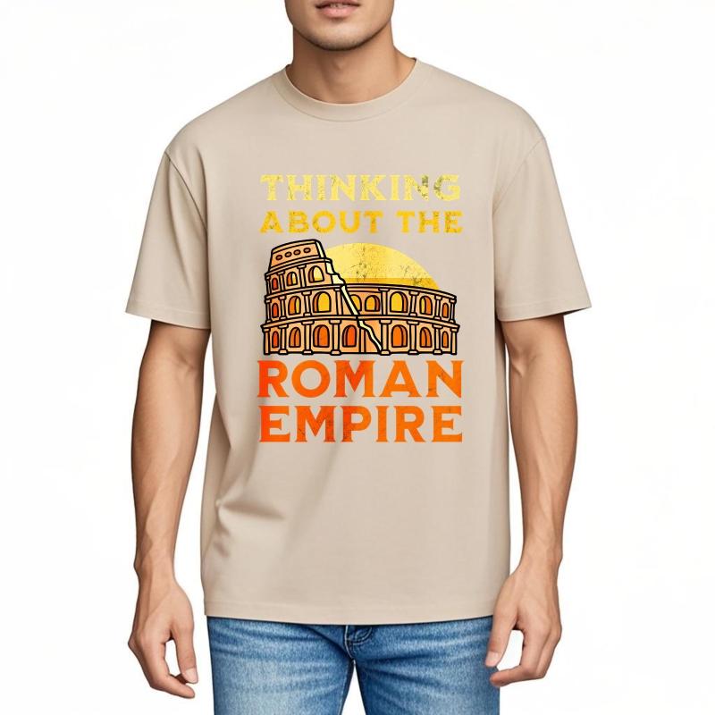 Men tshirt Fashion Tshirt Plus Size Summer Men T Shirt Thinking About The Roman Empire Short Sleeve Printed Round Neck Top Tees