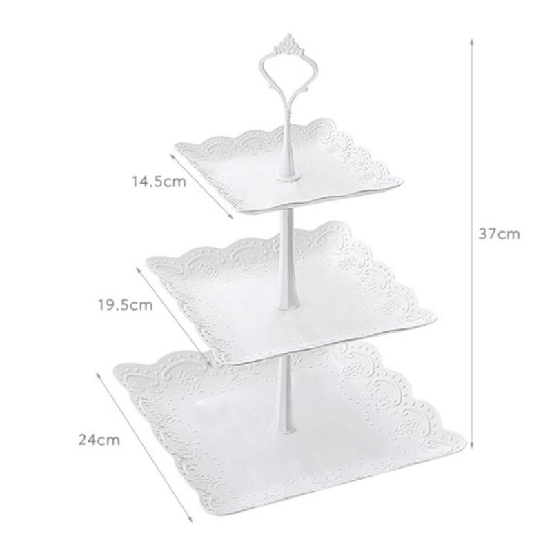 3 Tier Cake Stand Afternoon Tea Wedding Plates Party Tableware Xmas Brithday Cakes, Desserts, Cookies, Fruit Tray