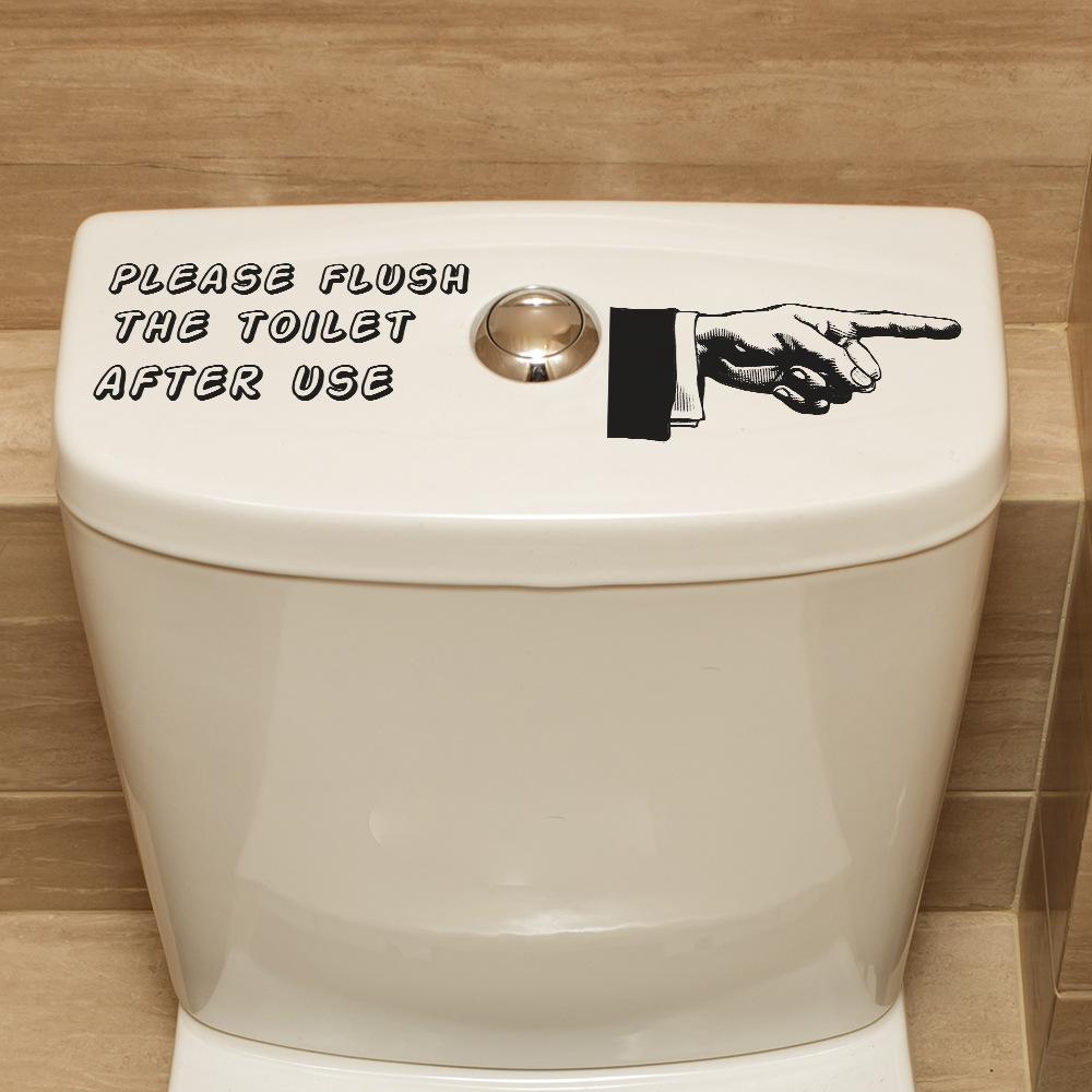 Creative Toilet Restroom Sign Sticker Bathroom Decor Self-Adhesive Removable Decal