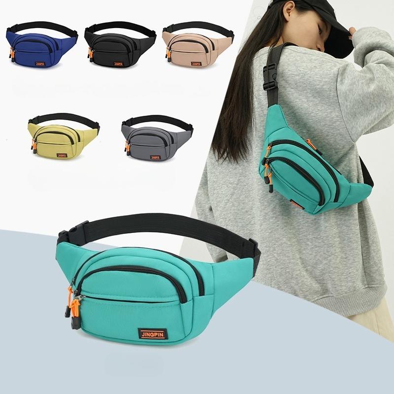 Nylon Men Chest Bag Large Capacity Adjustable Strap Outdoor Waist Bag Japanese Style Multi Functional Sports Walking Bag Riding