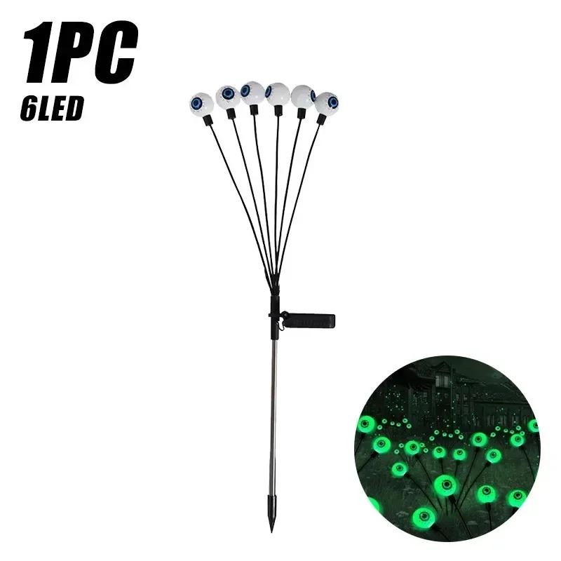Halloween Outdoor Scary Eyeball Lights Led Green Warm White Multi Color Eyeball Blinking Firefly Lights Waterproof Solar Lights