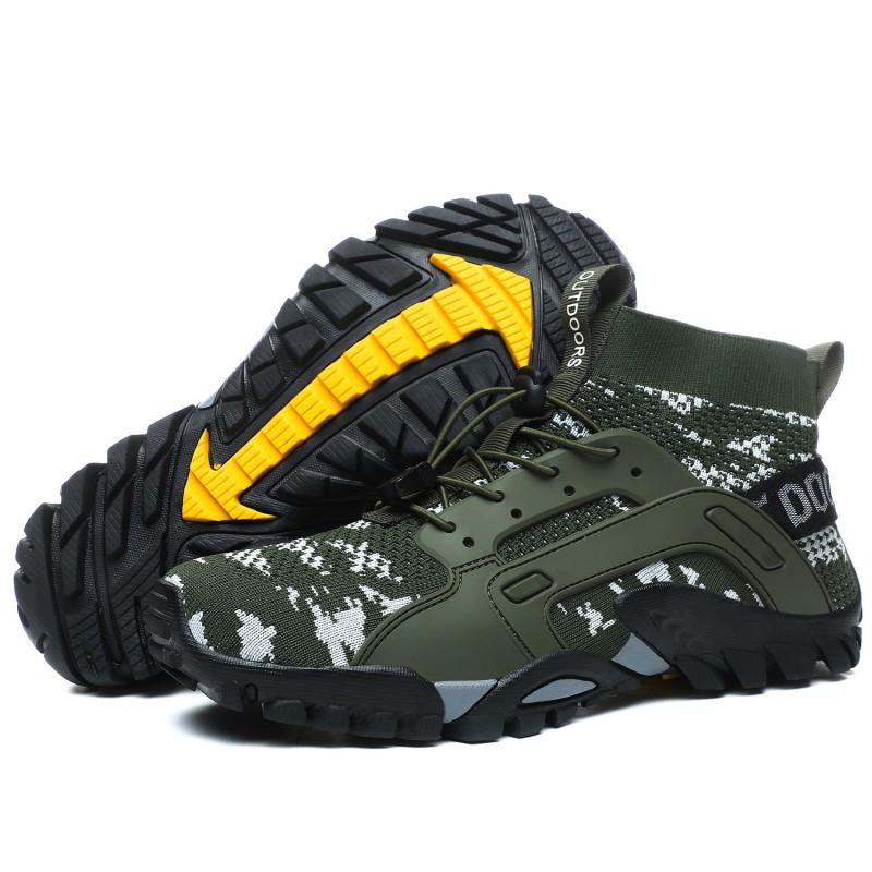 Mens Outdoor Hiking Shoes Breathable Slip Resistant Trail Walking Boots Water Friendly Trekking Footwear