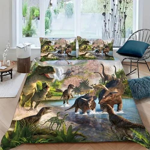 

Carton Dinosaur Soft Duvet Cover Beding Decoration featuring Carton Dinosaur Patern Suitable for Children, Children Kids plus Adult Peoples Warm, Soft 100*200cm Single