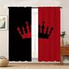 Red Black Crown Print Curtains Bedroom Living Room Kitchen Home Decor Curtain Set Of 2 Made Polyester Washable Great Ready