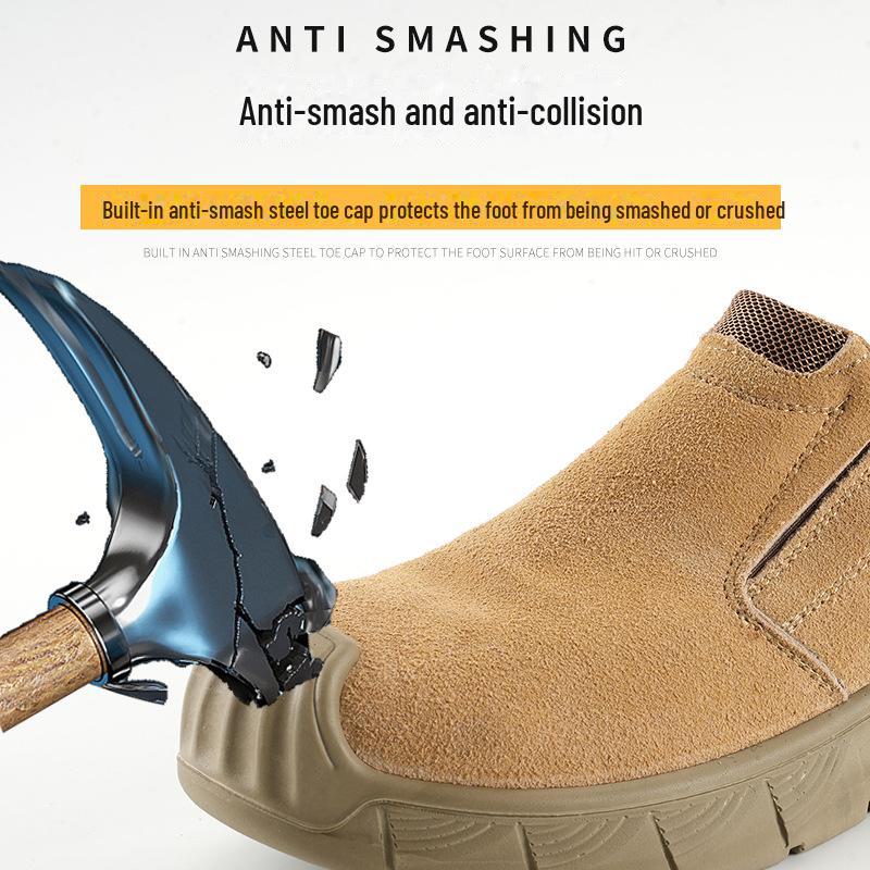 "Anti-Smash Puncture-Resistant Non-Slip Cowhide Safety Shoes for Welders"