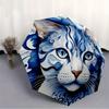 1pc Cat Blue Automatic Cute Umbrella High Quality Canopy, Portable Folding Umbrella with, Ideal Gift for - Travel, Everyday, Formal Events, Stylish Ac