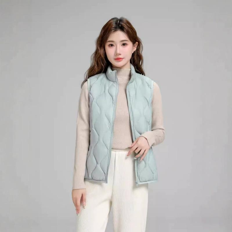 Down jacket women's vest, stand-up collar gourd pattern fashion thermal vest, vest, vest, cold-proof jacket