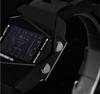 Irregular Shape Men Unique Led Display Rubber Band Digital Watches  Waterproof Military Watch