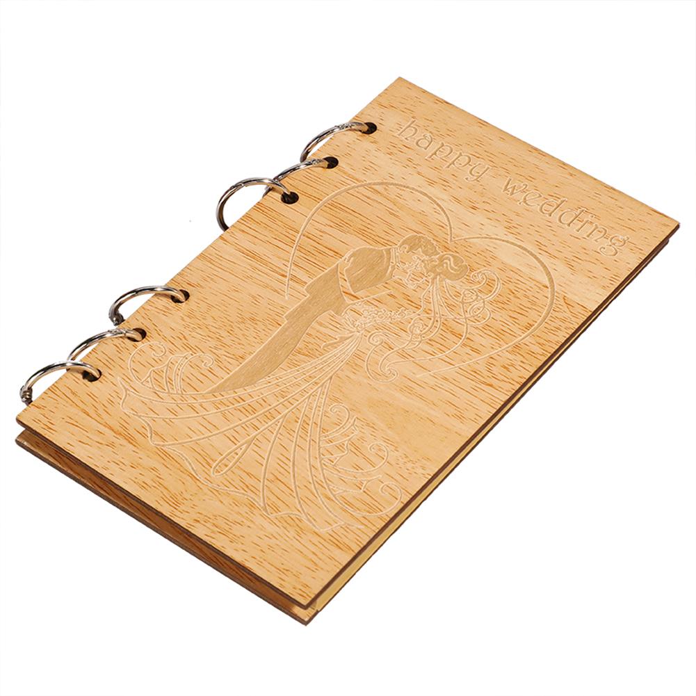 Wooden Guest Book Memorable Signature Message Notebooks Gift For Wedding Party