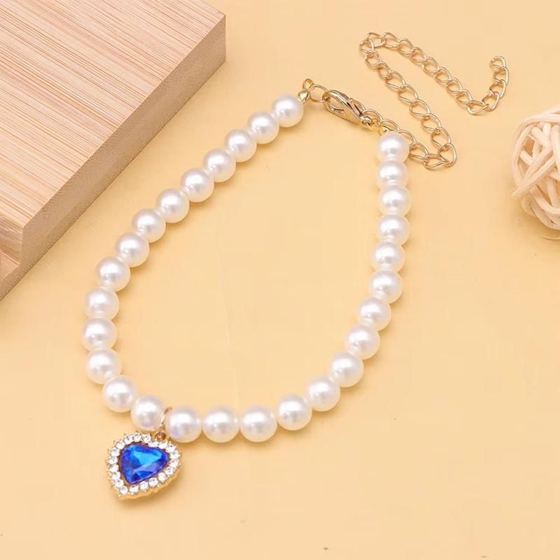 Princess Style Pet Pearl Collar for Dogs Cats-Cute Adjustable Jewelry Accessory for Puppy Kitten Chihuahua Perfect Wedding Gift