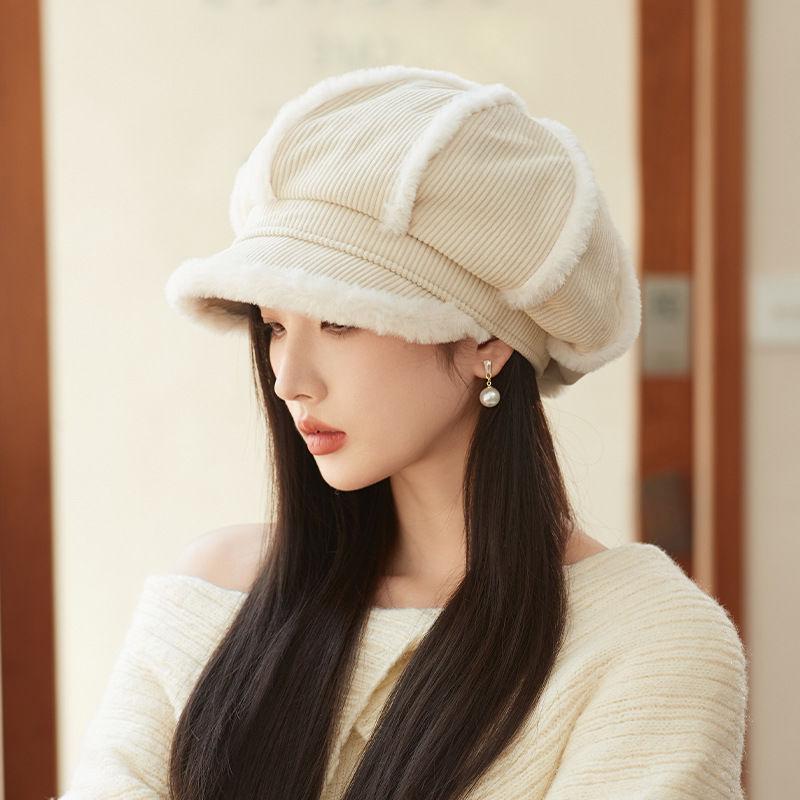Edge Edged Octagonal Beret Women's Versatile Winter Warm Hat