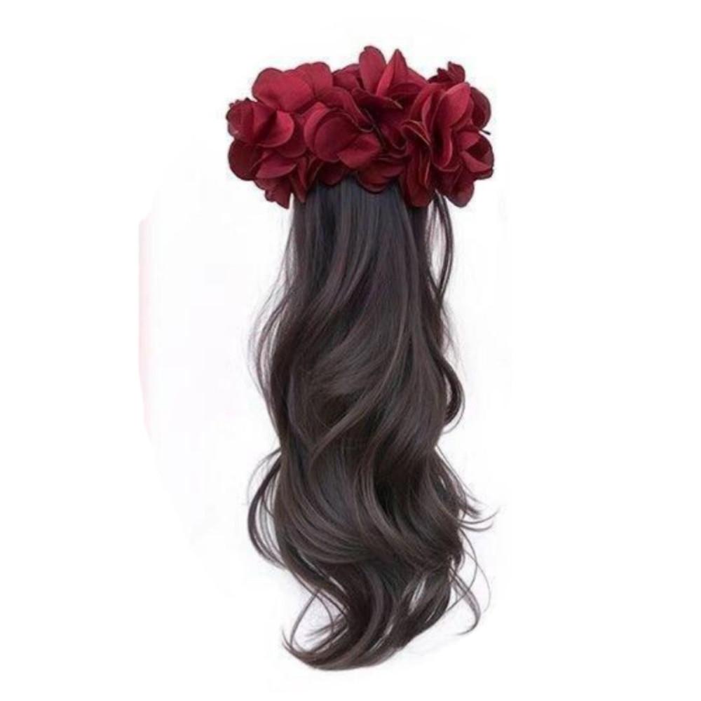 

Synthetic Ponytails Princess Long Wavy Hair Grab Clips Back of Head Wig Clips Natural Fluffy Fake Hair