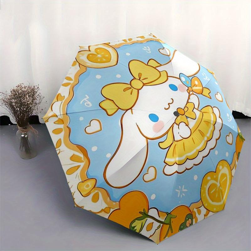 1pc Cinnamoroll Orange Heart Illustration Umbrella with Plastic Handle,Suitable for All Seasons Home Travel Outdoor UmbrellaSanlio256