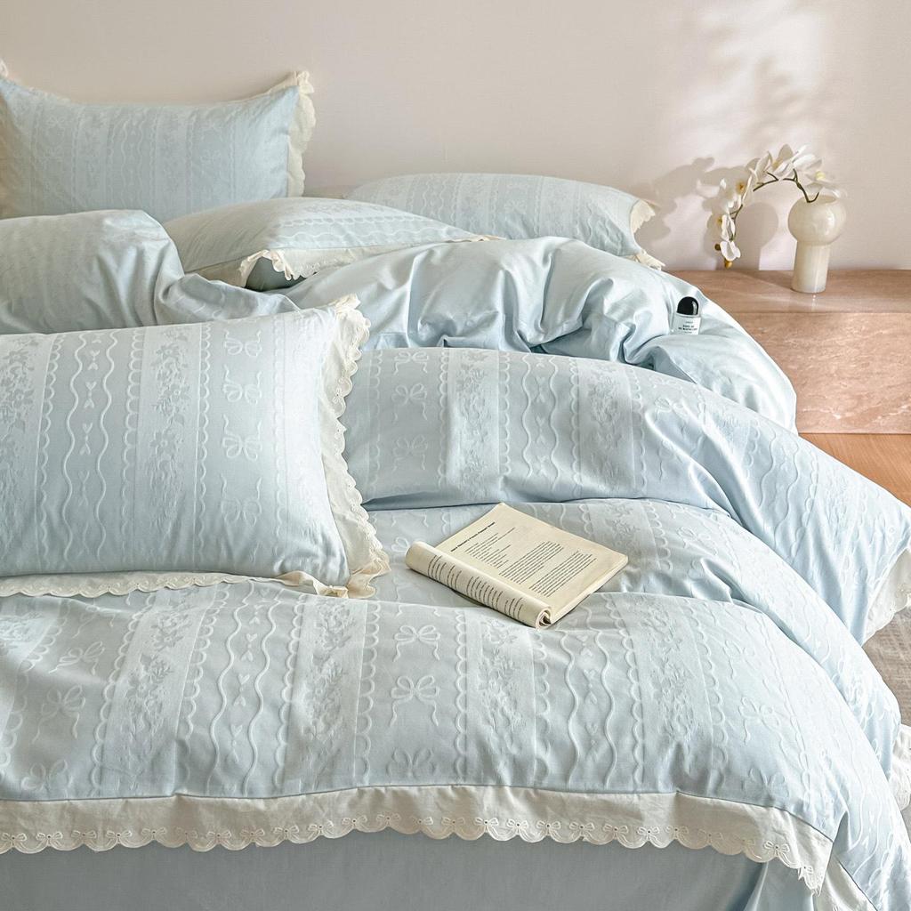 2026 Xinjiang Long-Staple Cotton Jacquard Bedding Set - 4 Pieces of Pure Cotton for a Luxurious Feel