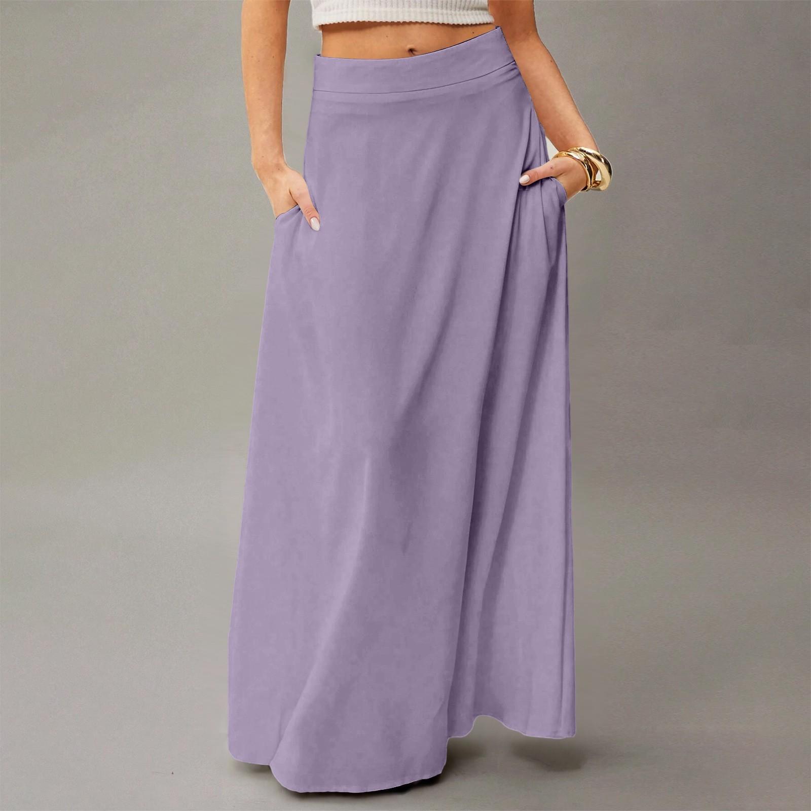 

Женское струящееся платье макси, обычная повседневная летняя юбка в стиле бохо L