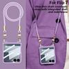 Crossbody Lanyard Strap Phone Case with Built-in Screen Protector For Samsung Galaxy Z Flip8 Flip7 Flip 8 7 Hard PC Shell Cover