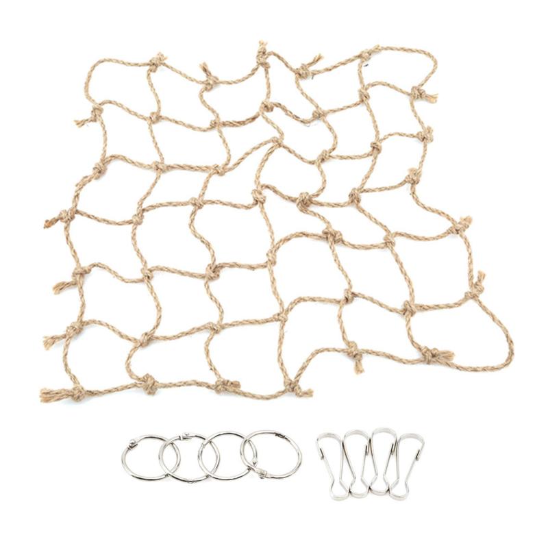 

40*40cm Parrot Climbing Net Bird Toy Swing Rope Net Bird Stand Net Hammock With Hook Bird Hanging Climbing Chewing Biting Toys