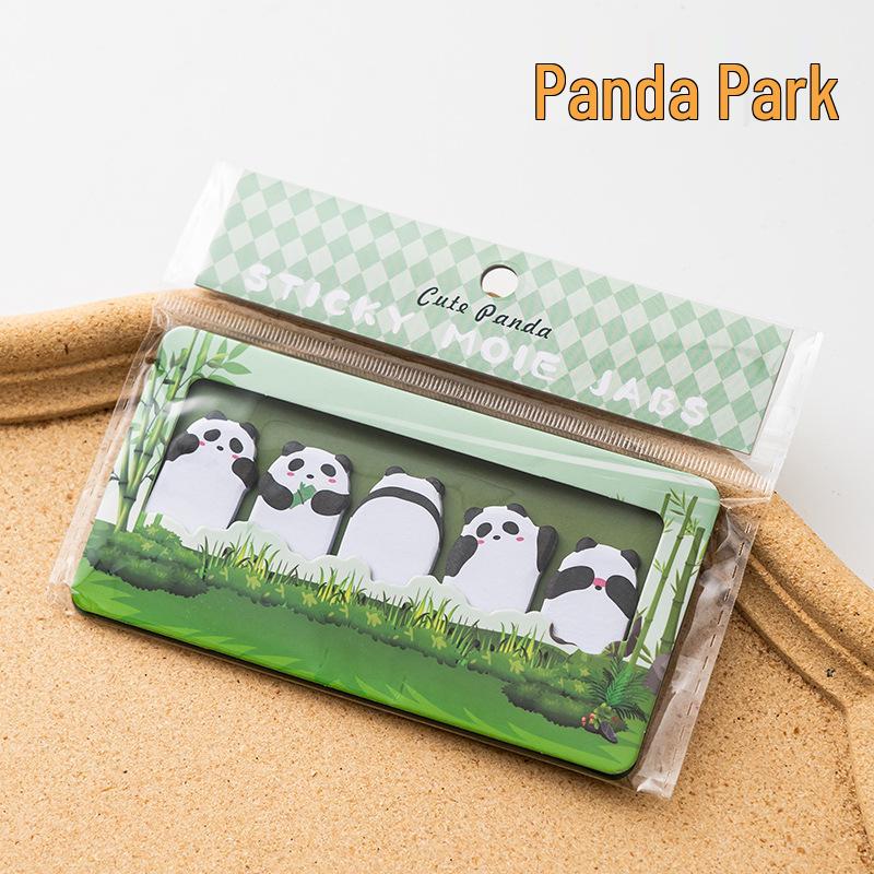 Cute Cartoon Animal Paradise Sticky Notes with Writable Index Tabs for Students