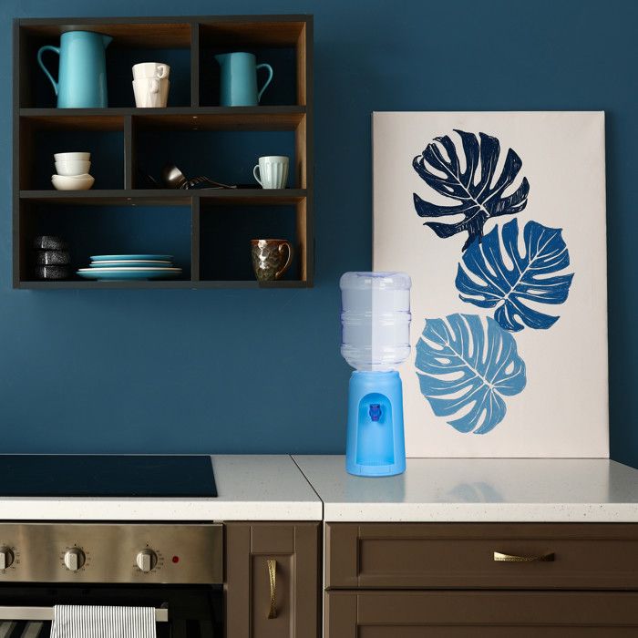 Relaxdays, distributeur d’eau avec réservoir et robinet, fontaine de bureau, 4,5 l plastique, h x d: 47,5 x 17 cm, bleu