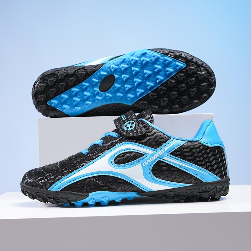 Scarpe da Calcio per Studenti con Tacchetti Velcro Magico Facili da Indossare Antiscivolo Scarpe Sportive da Allenamento e Competizione per Ragazzi e Ragazze