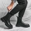 Chelsea boots men's high-top British smoke boots foreign trade autumn and winter velvet Martin boots men's trendy thick-soled boots men