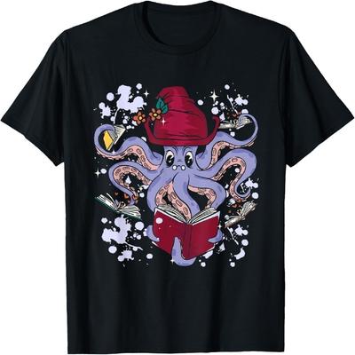 Reading Octopus Aquarist Nerd Geek Kraken Scuba Diver Fan T-Shirt