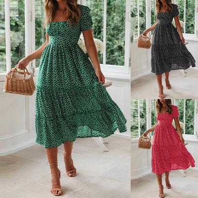 MAITA New Summer Women Sleeveless Polka Dot V-neck Dress Backless Party Dress Casual Dresses