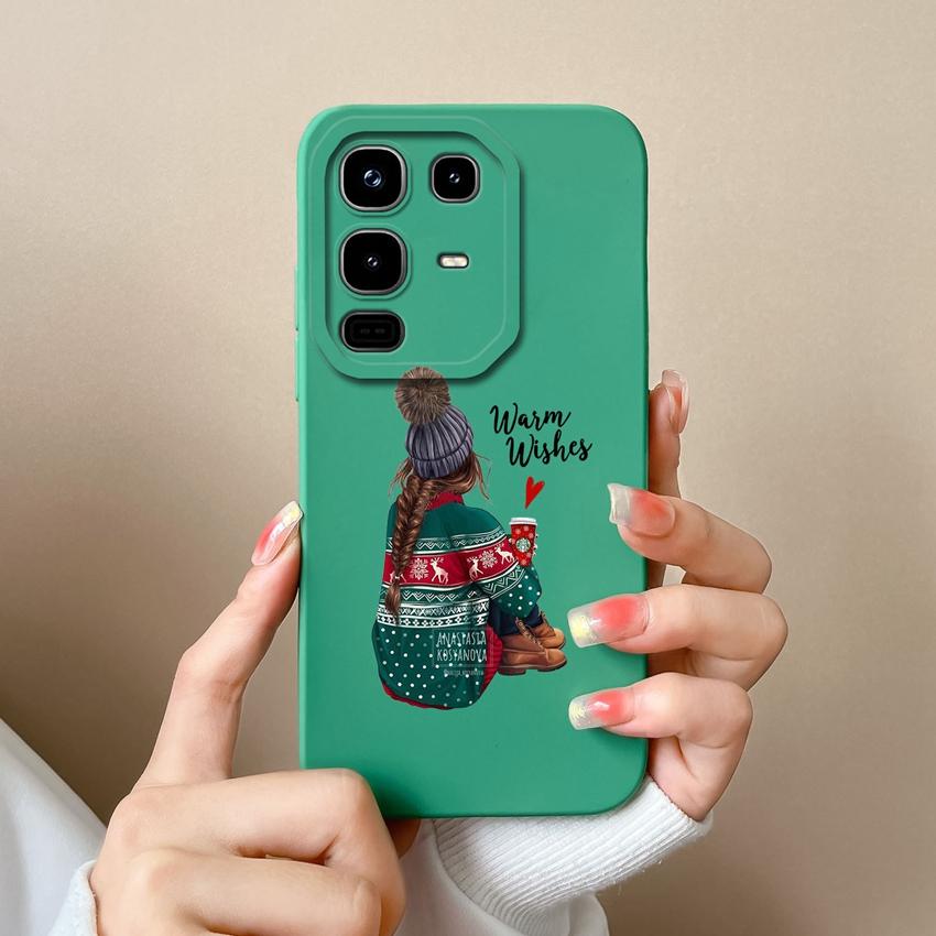 Bumper Bags For Infinix Note 50X 50 Pro Plus 50S Elegant Girls Patterns Square Soft Liquid Silicone Anti Drop Protective Cases For Infinix Back Covers